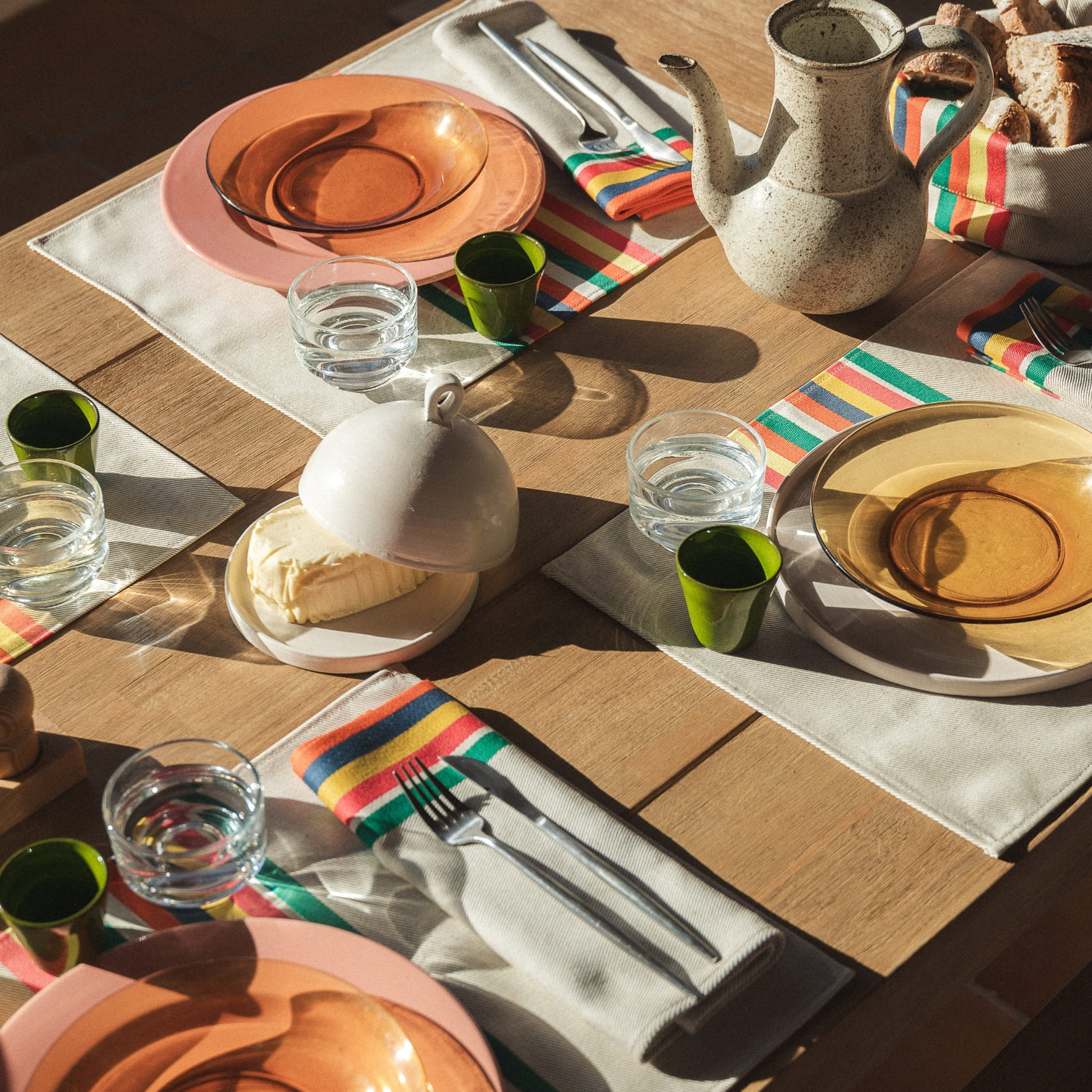 set de table mauleon laurier rose